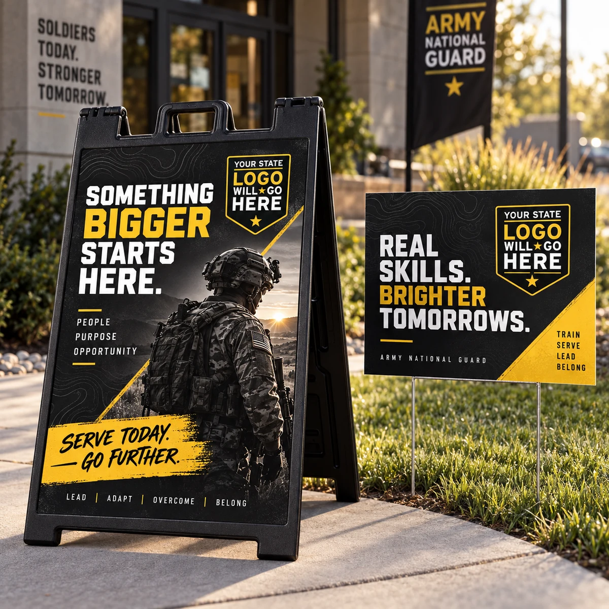 Outdoor Recruiting Sign Set &mdash; A-frame and Yard Sign