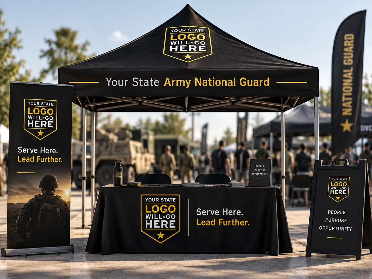 Recruiting Canopy Display — Serve Here. Lead Further.