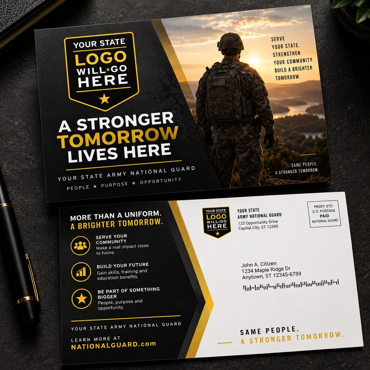 Recruiting Postcard — A Stronger Tomorrow