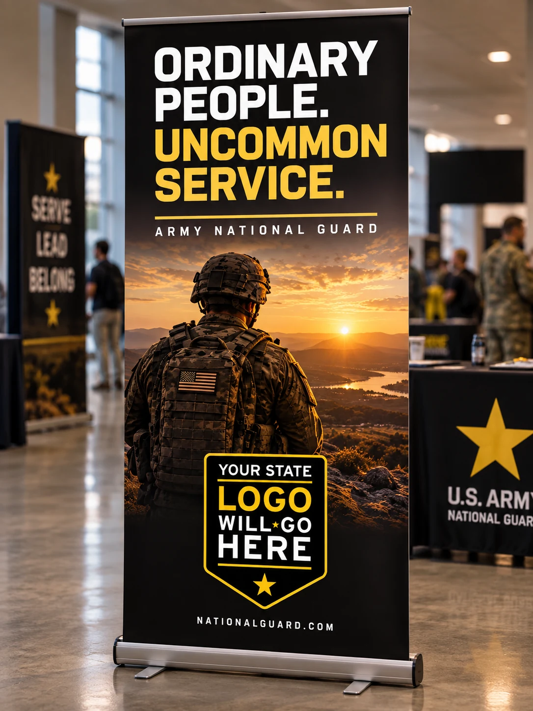 Recruiting Retractable Banner &mdash; Ordinary People. Uncommon Service.