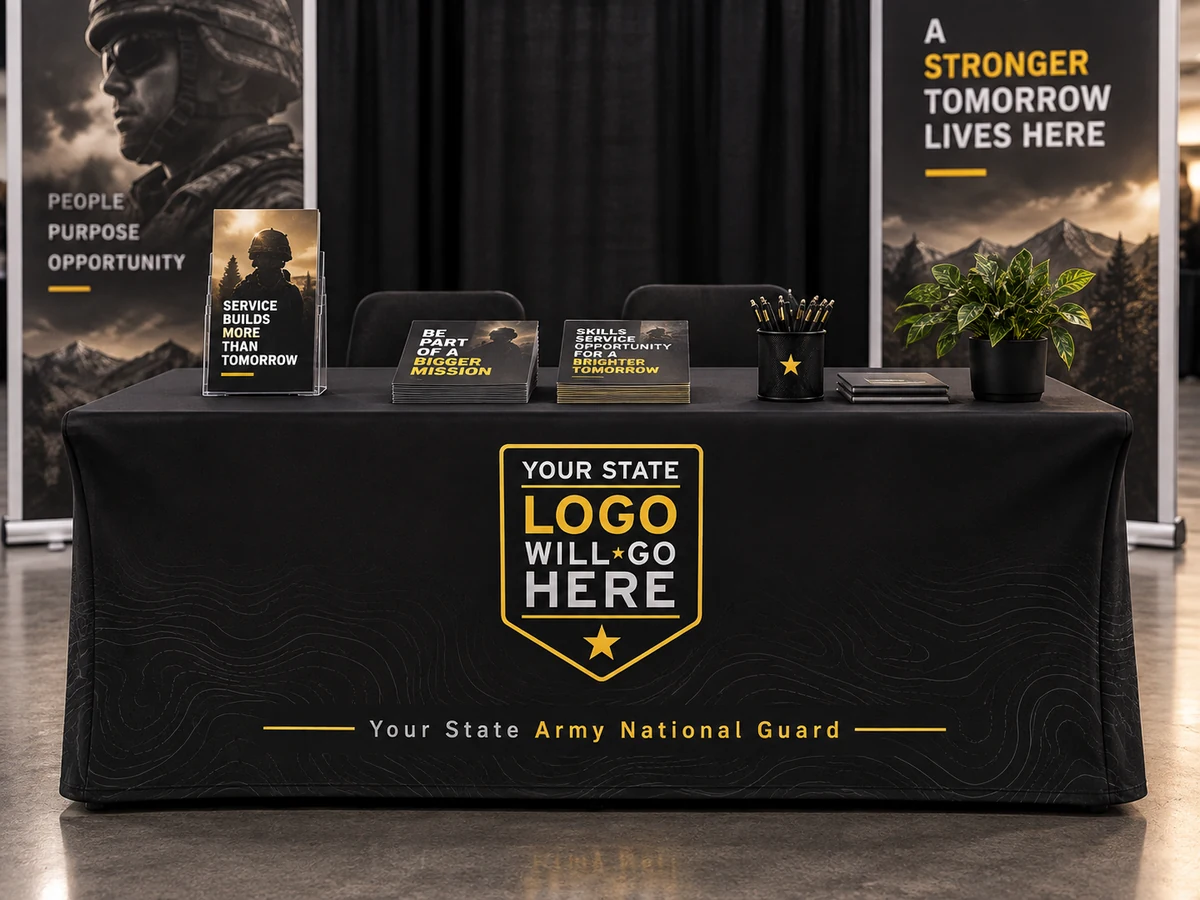 Recruiting Table Cover — Black and gold