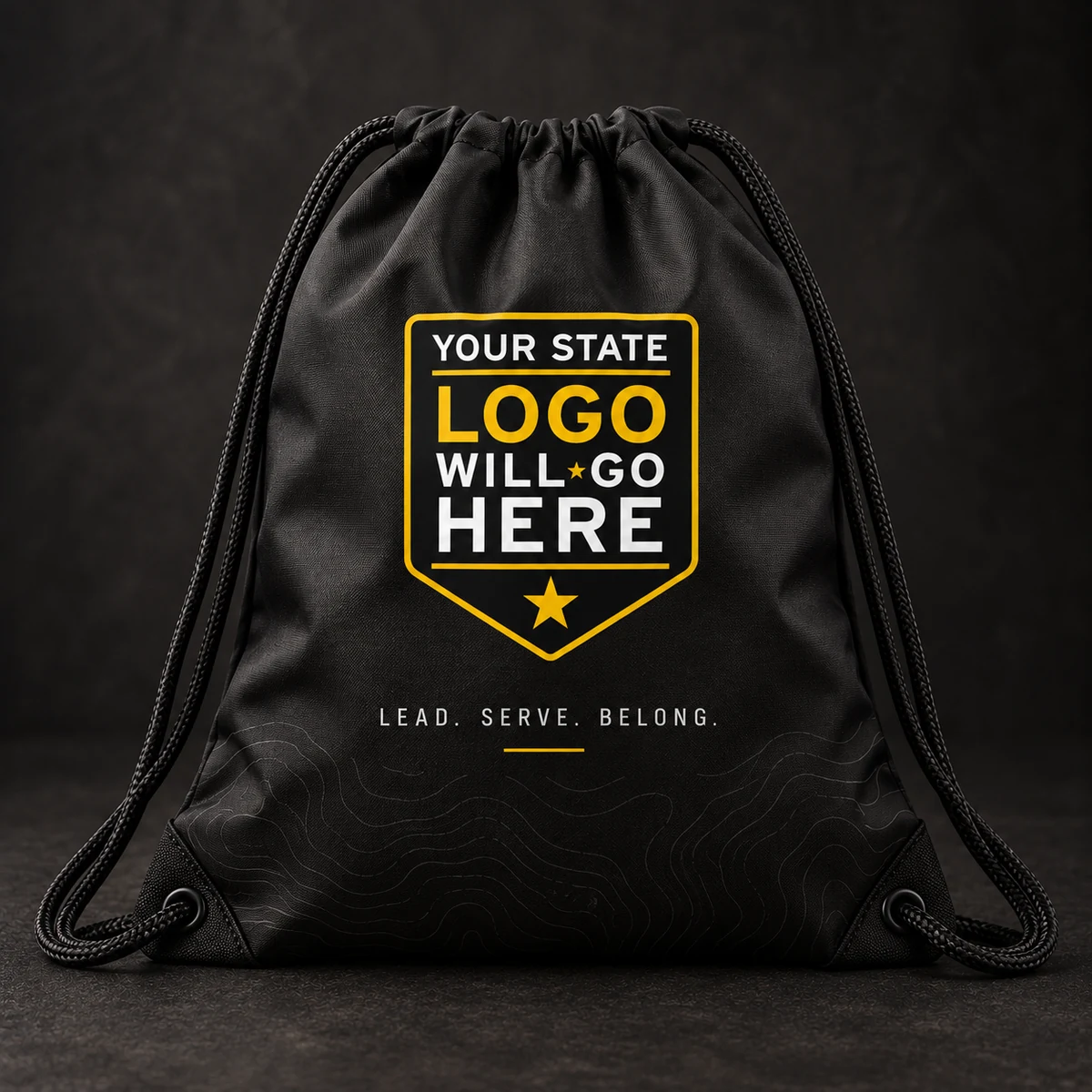 Guard Drawstring Bag &mdash; Black and gold