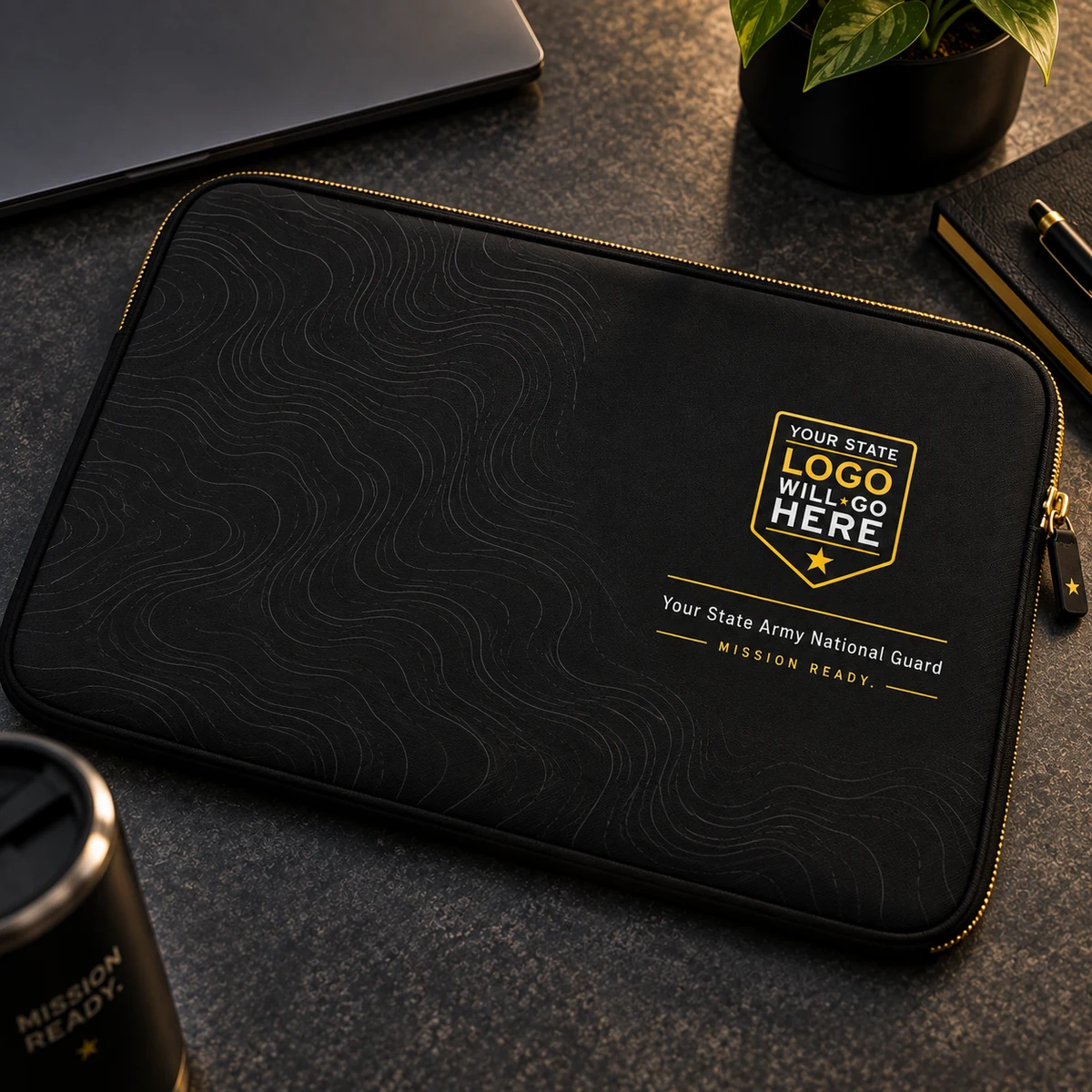 Guard Laptop Sleeve — Topographic / Black