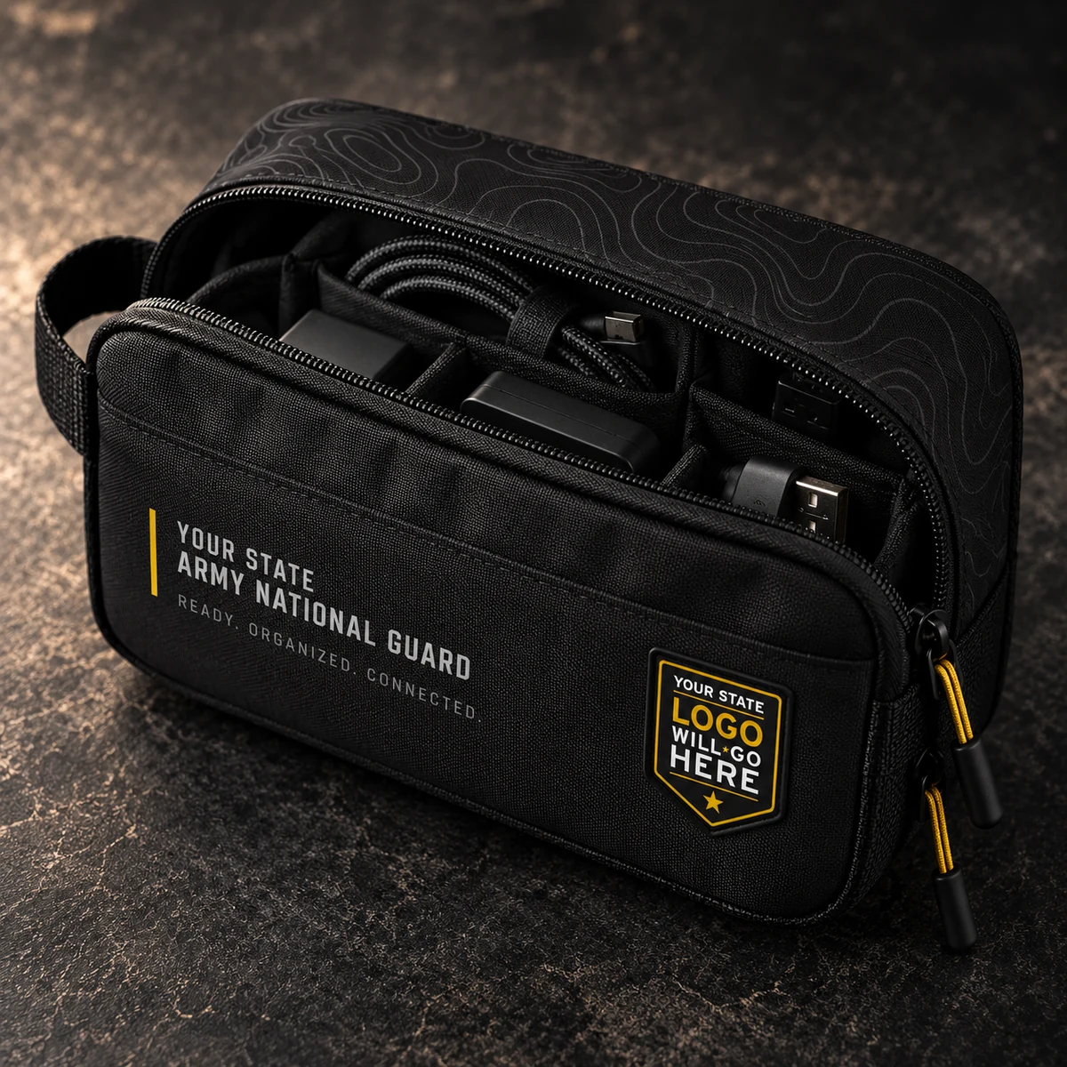 Guard Organizer Pouch — Topographic / Black