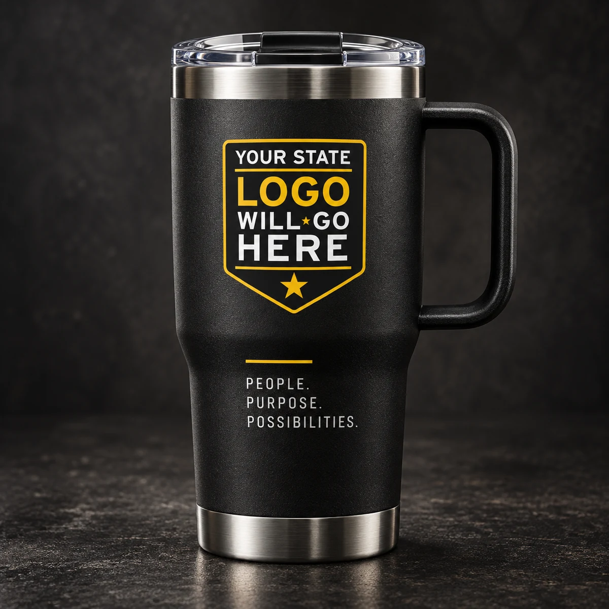 Guard Travel Tumbler — Black and gold