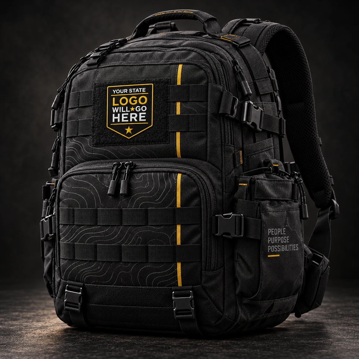 Mission Backpack — Black and gold