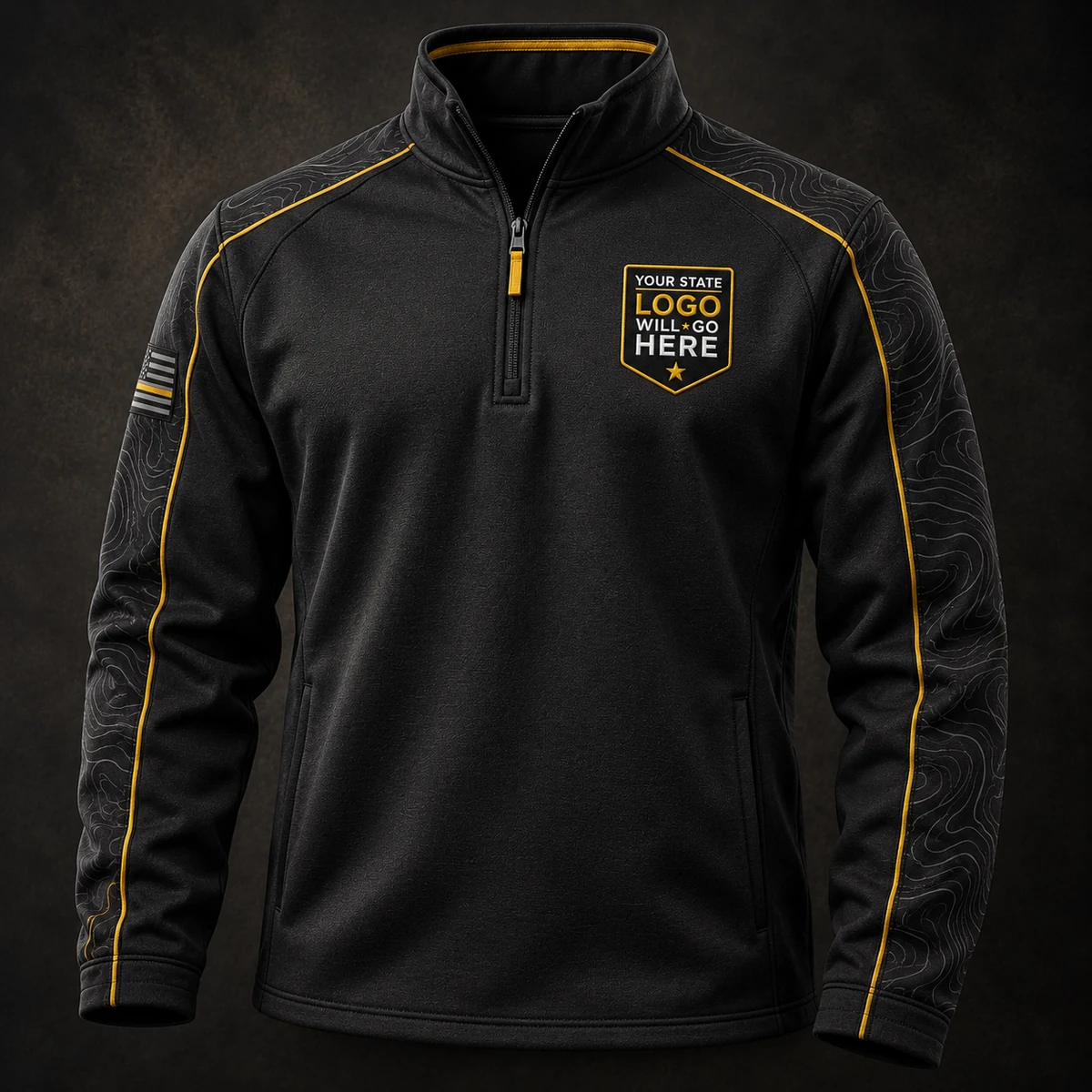 Recruiter Quarter-Zip &mdash; Gold Piping / Black