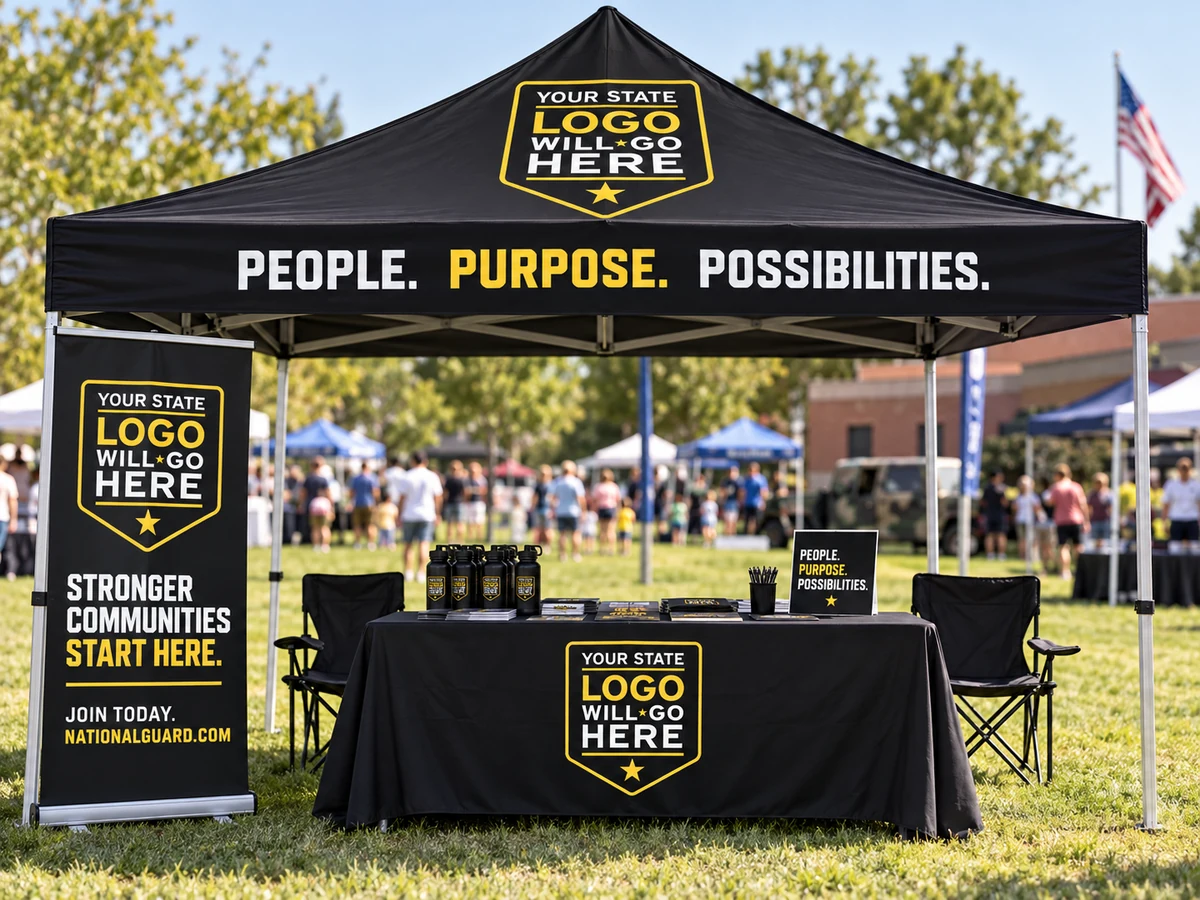 Recruiting Event Display Kit — Canopy, Table Cover and Displays