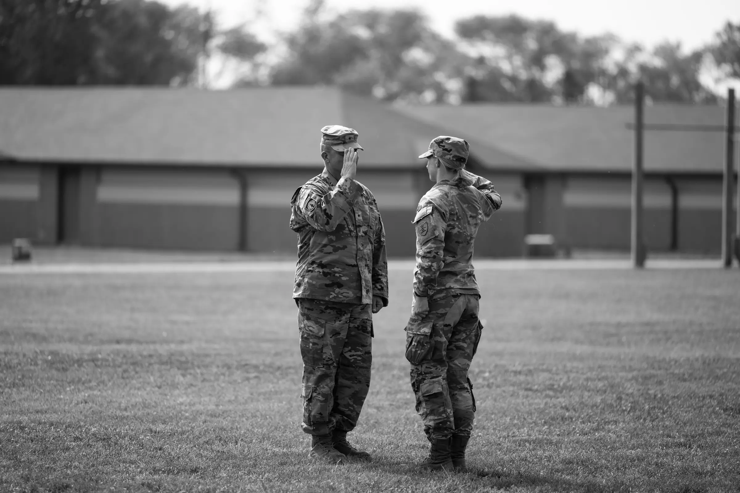 Two Your State Army National Guard Soldiers speaking during training