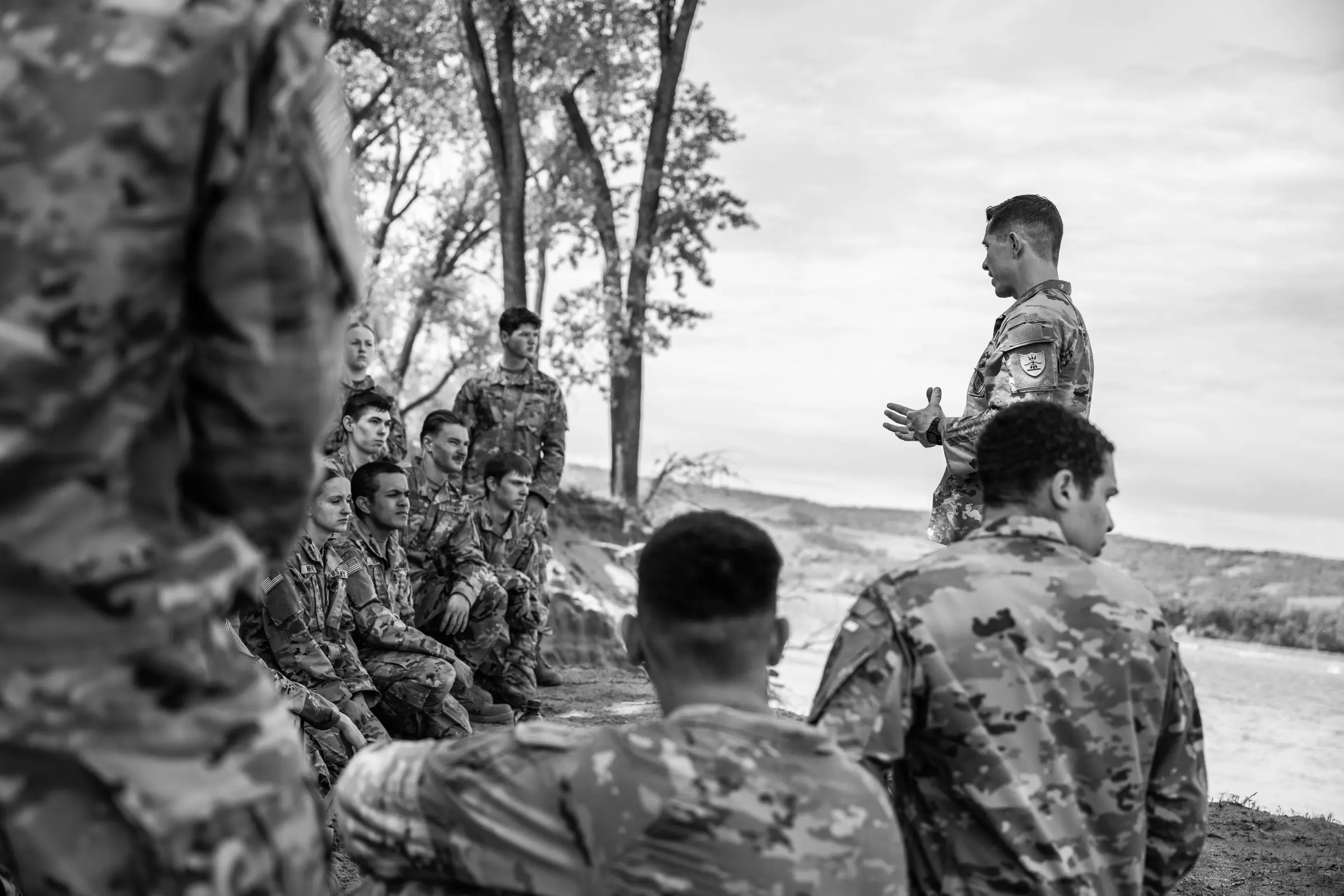 Your State Army National Guard Soldiers gathered for a team briefing